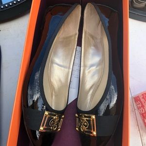 Patent leather black flats